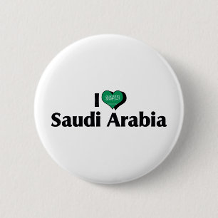 I Love Saudi Arabia Flag 2 Inch Round Button