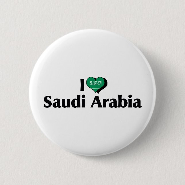 I Love Saudi Arabia Flag 2 Inch Round Button (Front)