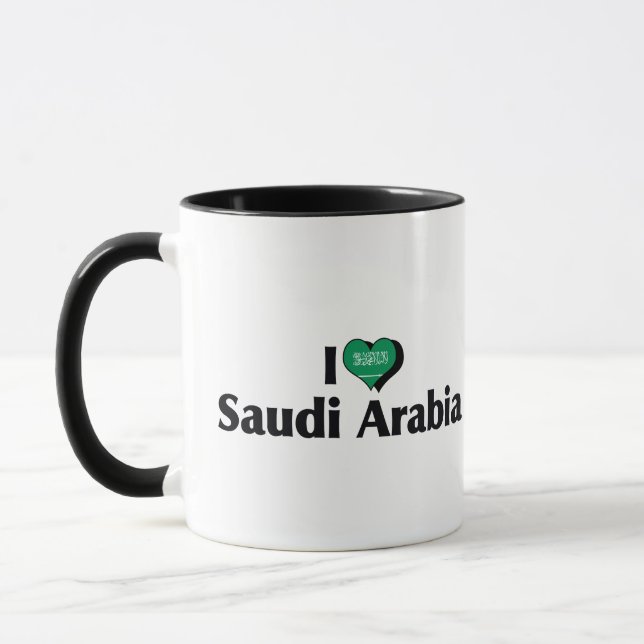 I Love Saudi Arabia Flag Mug (Left)