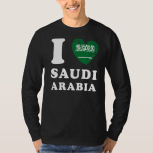 I Love Saudi Arabia Heart Flag Saudi Arabia T-Shirt