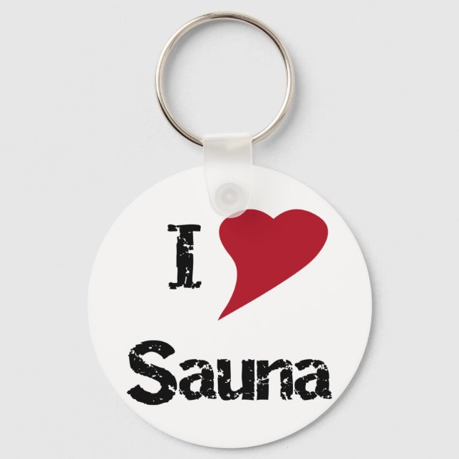 I Love Sauna Keychain (Front)