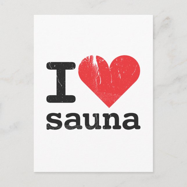 I Love Sauna Postcard (Front)