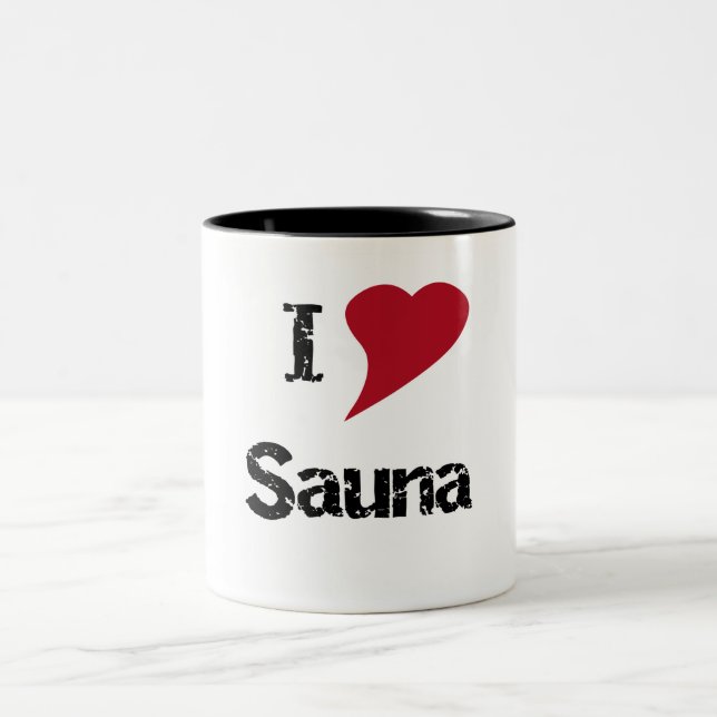 I Love Sauna Two-Tone Coffee Mug (Center)