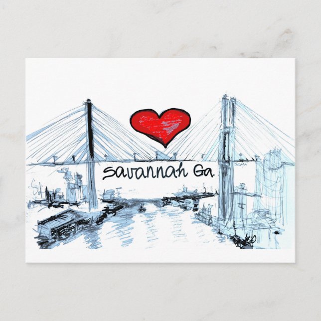 I love Savannah Ga Postcard (Front)