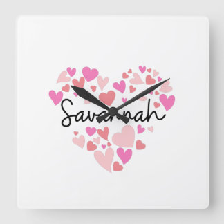 I love Savannah Square Wall Clock