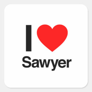 i love sawyer square sticker