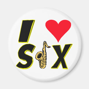 I Love Sax Magnet