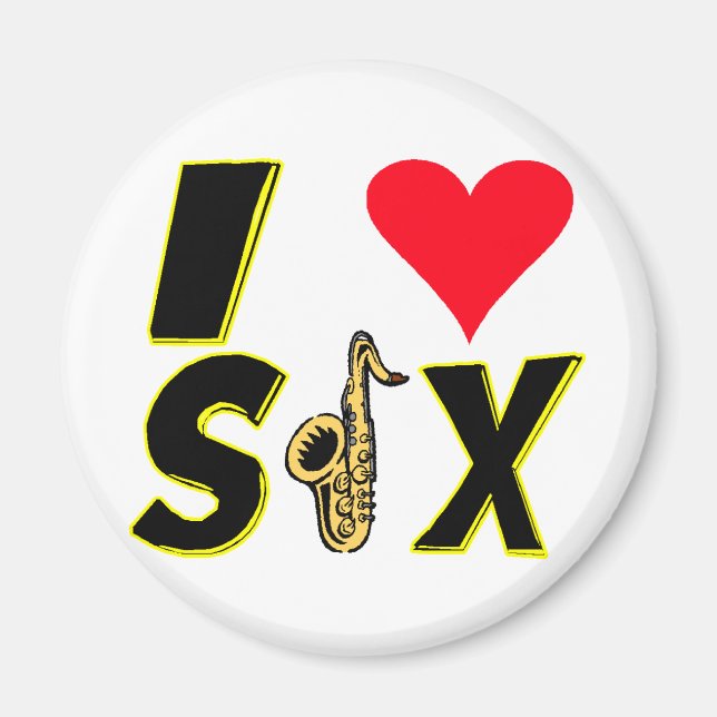 I Love Sax Magnet (Front)