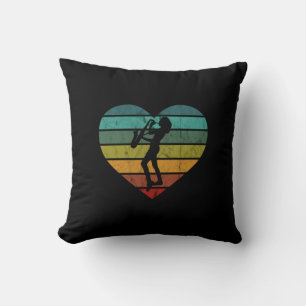 I Love Saxophone And Saxophonist Throw Pillow