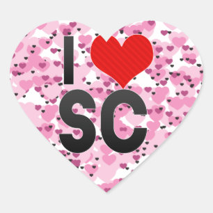 I Love SC Heart Sticker