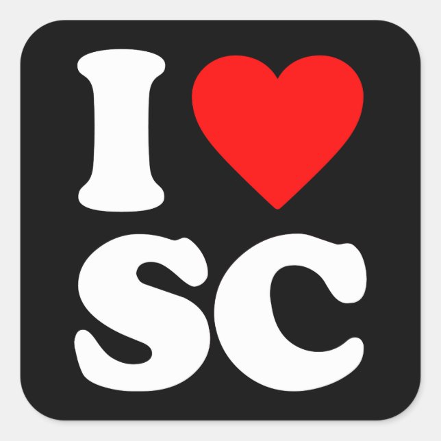 I LOVE SC SQUARE STICKER (Front)