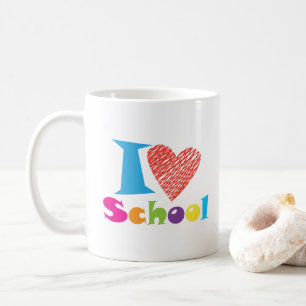 I Love School. Back to School. Cartoon Coffee Mug