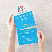 I Love School Back to School Cartoon Graduation