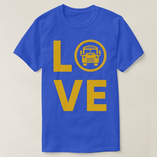 I Love School Bus T-Shirt (Design Front)