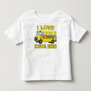 I love school buses fun kids t-shirt