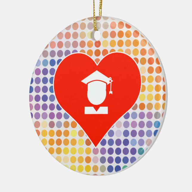 I Love School Ceramic Ornament (Left)