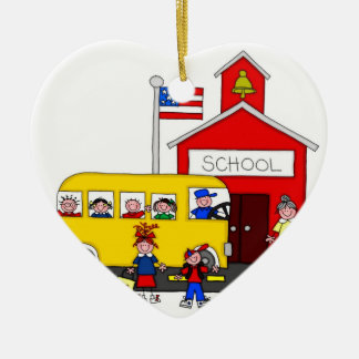 I Love School Ceramic Ornament