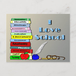 I Love School Postcard