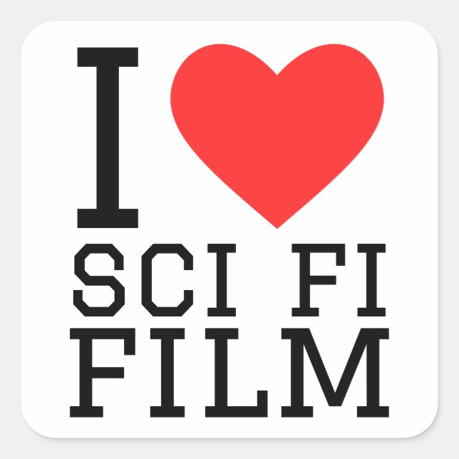 I love sci fi film  square sticker (Front)