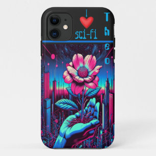 "I Love Sci-Fi" Future Flower Customizable  iPhone 11 Case