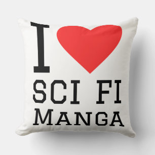 I love sci fi manga throw pillow
