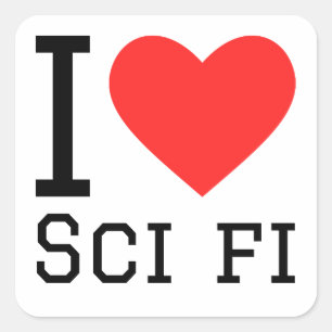 I love sci fi square sticker