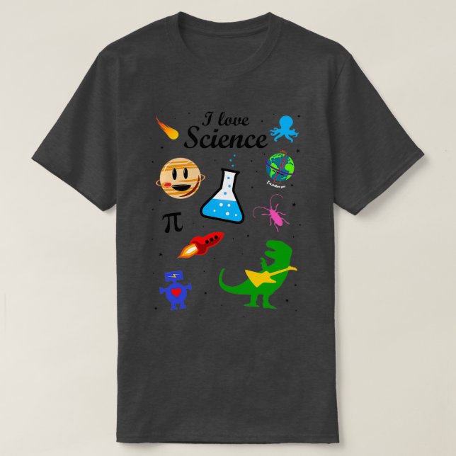 I Love Science black version  T-Shirt (Design Front)
