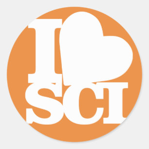 I love Science circle stickers