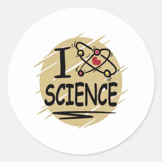 I love Science Classic Round Sticker (Front)