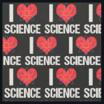 I Love Science Fabric<br><div class="desc">I Love Science geek fabric with a cool atom model wrapped around a red heart. Awesome present for a scientist.</div>