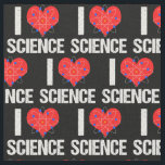 I Love Science Fabric<br><div class="desc">I Love Science geek fabric with a cool atom model wrapped around a red heart. Awesome present for a scientist.</div>