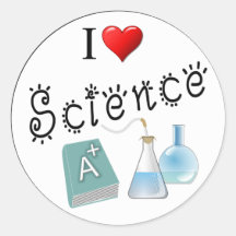 I Love Science Heart Lab Classroom Classic Round S