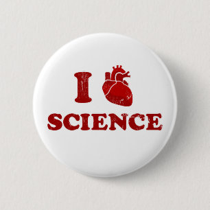 i love science / i heart science / anatomy 2 inch round button