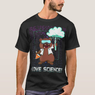 I Love Science Nerd Geek Chemistry Scientist Grizz T-Shirt