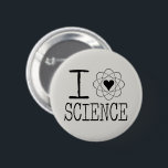 I Love Science Pinback Button<br><div class="desc">I Love Science pin with heart and atom.</div>
