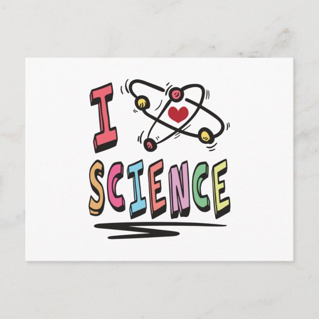 I love Science Postcard (Front)