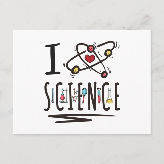 I love Science Postcard (Front)