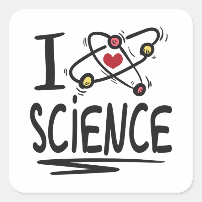 I love Science Square Sticker (Front)