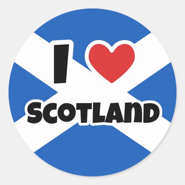 I love Scotland Classic Round Sticker (Front)