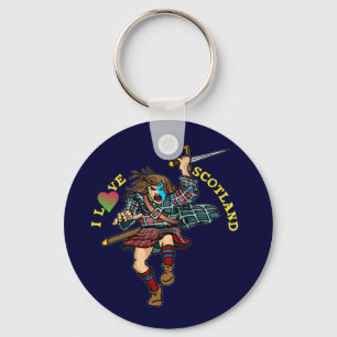 I Love Scotland Keychain