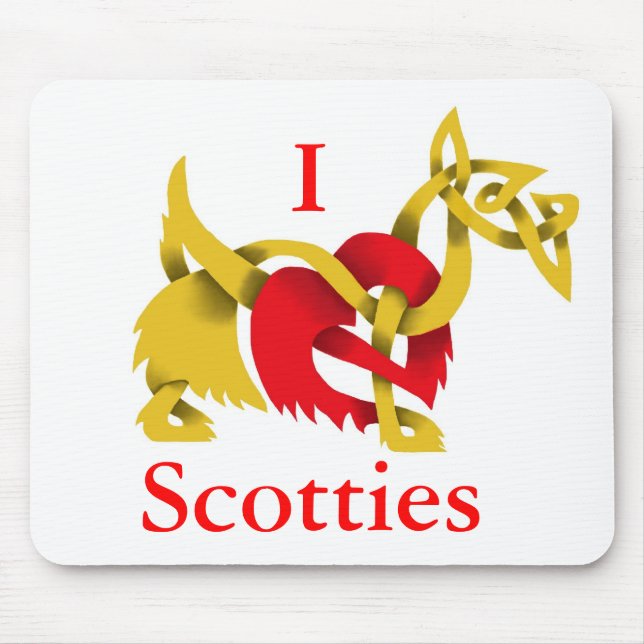 I Love Scotties Mouse Pad (Front)