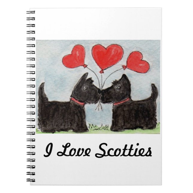 I LOVE SCOTTIES NOTEBOOK Scottie Dogs birthday (Front)