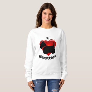 I Love Scottish Terriers, Big red heart of love Sweatshirt