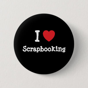 I love Scrapbooking heart custom personalized 2 Inch Round Button