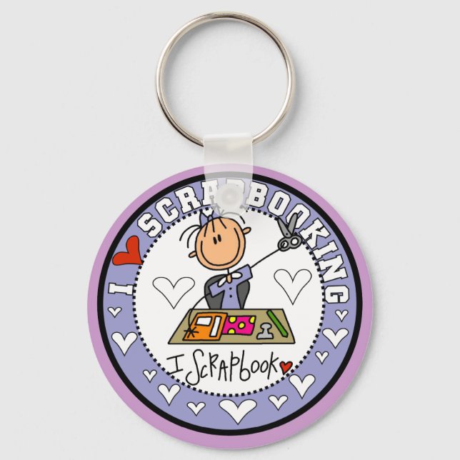 I Love Scrapbooking Keychain (Front)