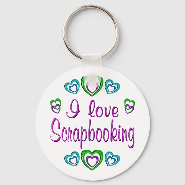 I Love Scrapbooking Keychain (Front)