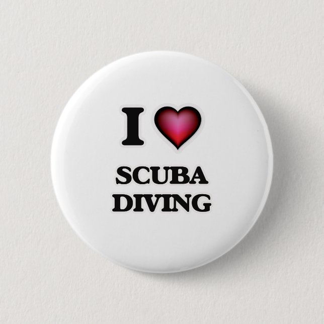 I Love Scuba Diving 2 Inch Round Button (Front)