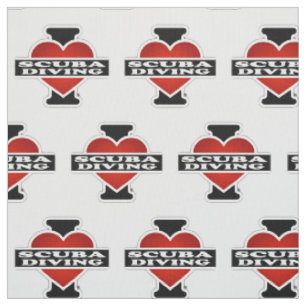 I Love Scuba Diving Fabric