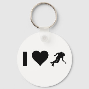I Love Scuba diving Keychain