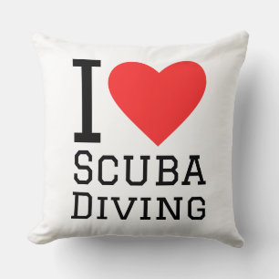 I love scuba diving throw pillow